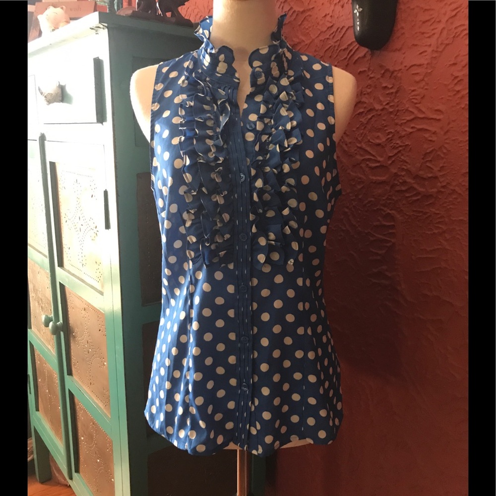 Limited - Blue Polka Dot Blouse
